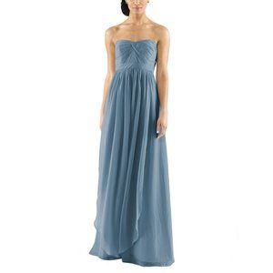 Jenny Yoo Convertible Adjustable Light Blue High Imperial Waist Maxi Dress Sz 14